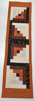 Orange Log Cabin Halloween Runner by Sherry M. 11.5" x 44