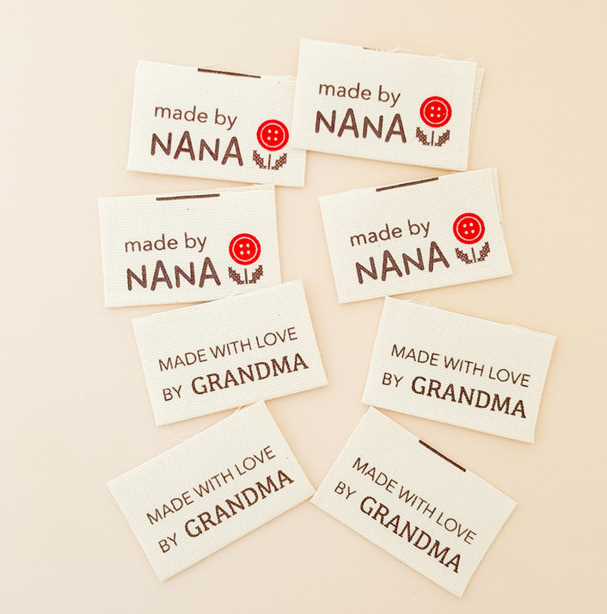 Made by Nana Multi Cotton Labels - 6 Pack
