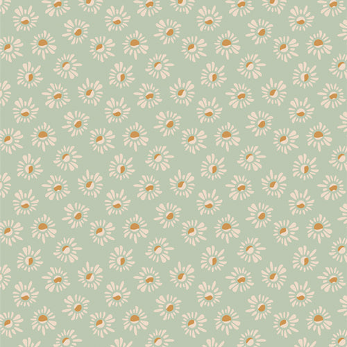 Slow Summer Susans Pistachio -1/2 Yard