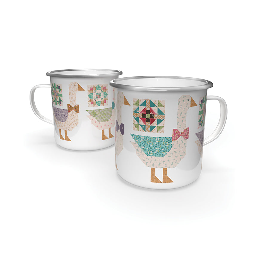 Lori Holt Gentler Times Enamel Tin Mug of Bee in my Bonnet