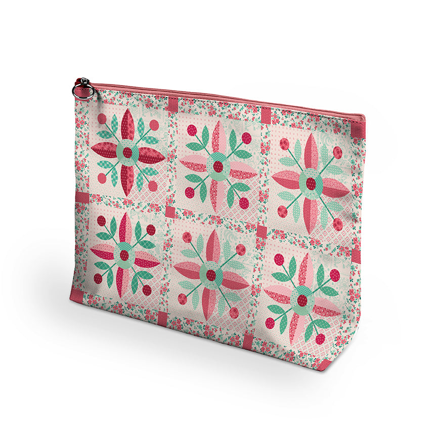 Lori Holt Berry & Sage Vinyl Project Bag of Bee in my Bonnet