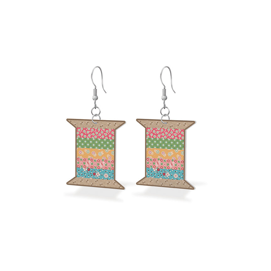 Leather Spool Earrings Mercantile by Lori Holt of Bee in my Bonnet