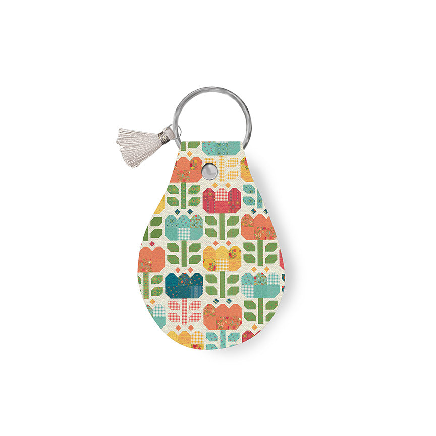 Leather Circle Key Chain First Blooms
