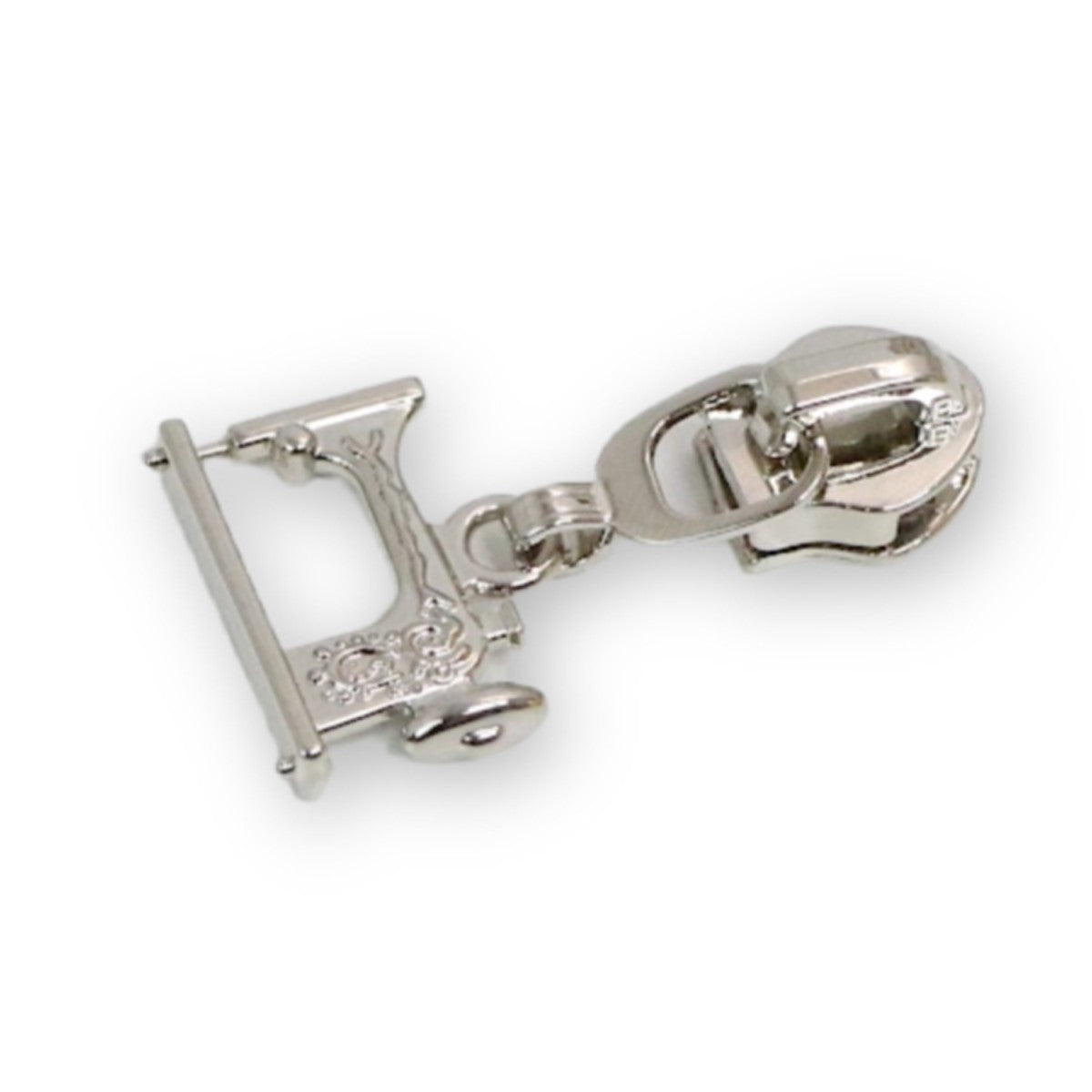 Four #5 Sewing Machine Zipper Pulls - Nickel
