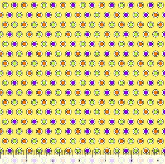 Spooktacular Dots - Yellowby Desiree's Designs for QT Fabrics - 1/2 Yard