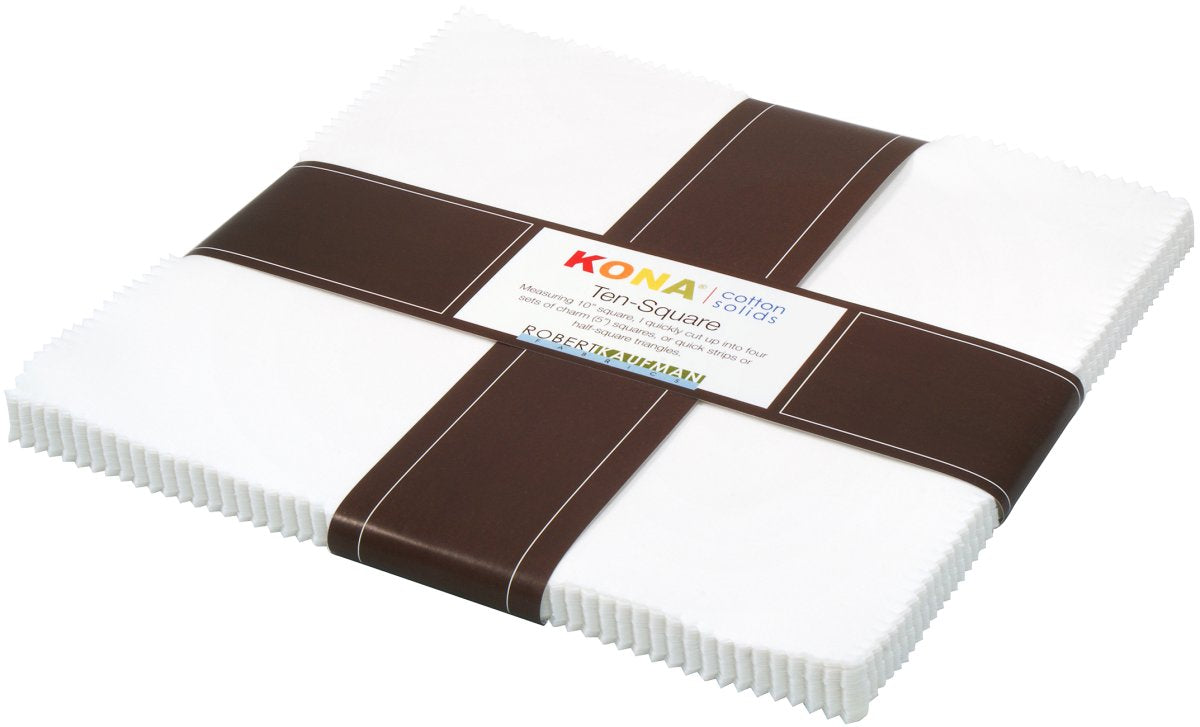 Kona Cotton Solids White 10in Squares 42pc
