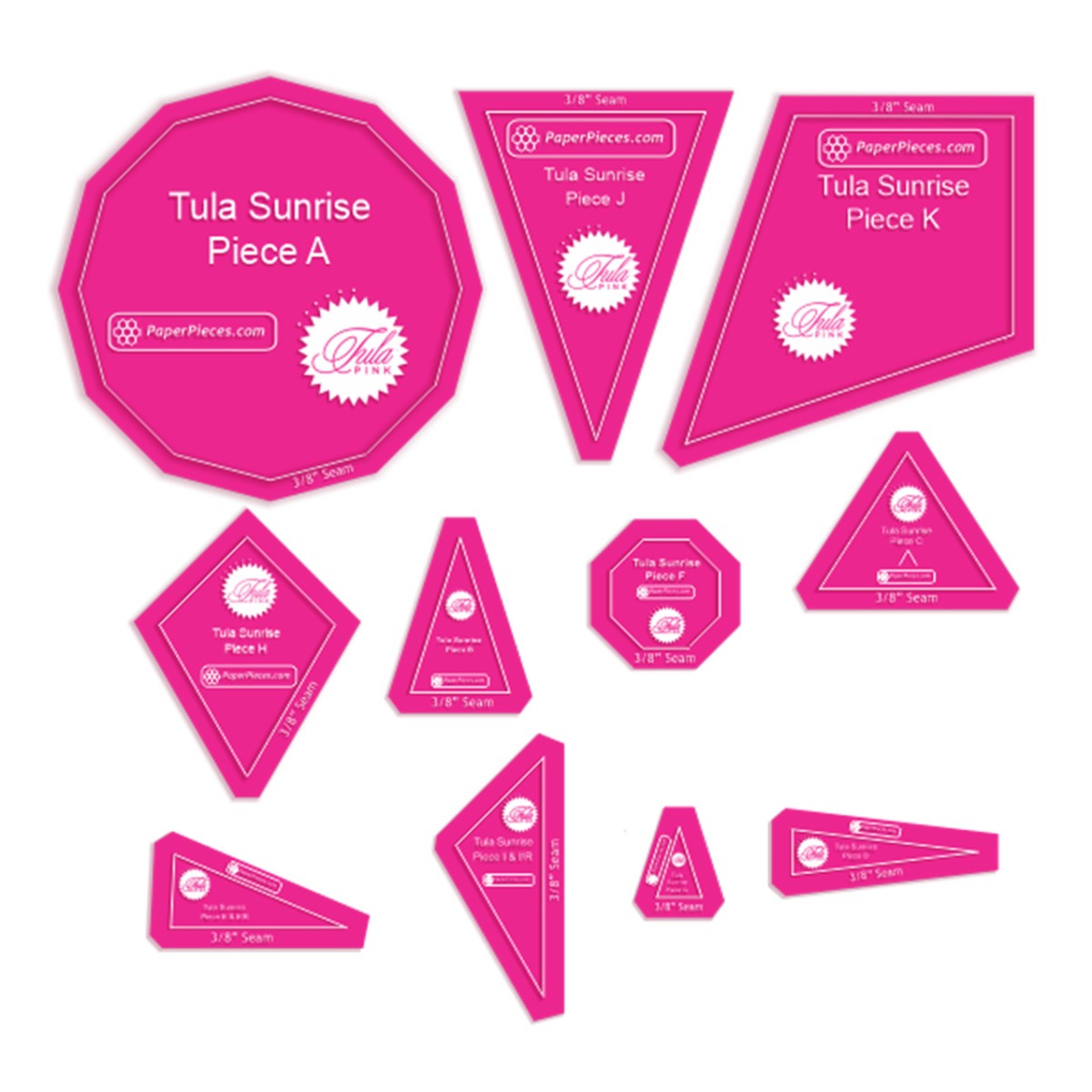 Tula Sunrise Acrylic Template Set - 11 Pieces