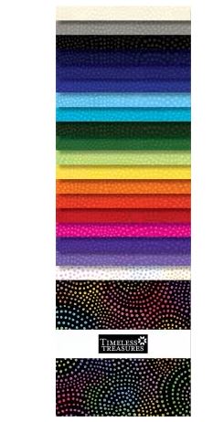 Rainbow Twirl 10in Squares 42 Pieces by Timeless Treasures