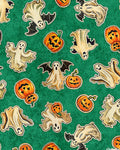 Happy Haunting Ghosts and Pumpkins Green