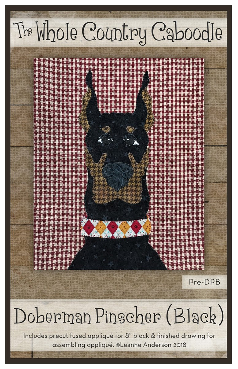 Doberman Pinscher Black Precut Fused Applique Pack
