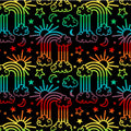 Black Winter Fleece Rainbow Dreams by Windham - 1/2 Yard