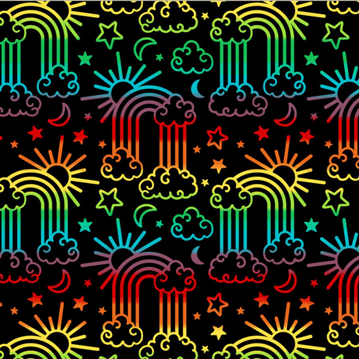 Black Winter Fleece Rainbow Dreams by Windham - 1/2 Yard