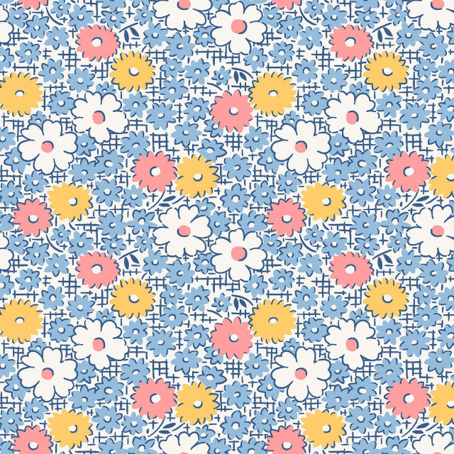 Dilly Dally Floral - Blue - by Maywood Studios 1/2 Yard