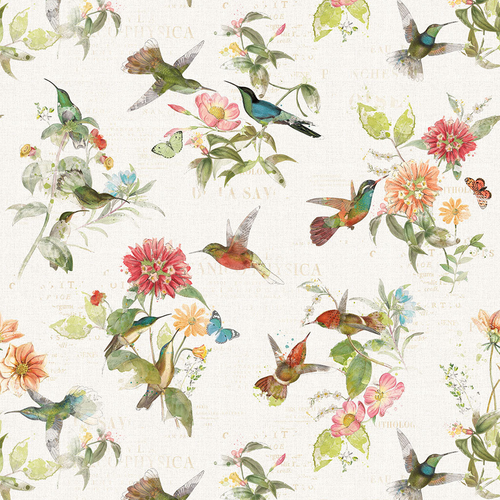 Hummingbird Days Toile by Katie Pertiet from Clothworks - 1/2 Yard