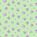 Chateau En Fleur Ditsy Light Green fabric by Heatherlee Chan for Clothworks