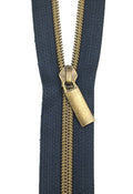 Zipper by the Yard #5 - Navy with Antique