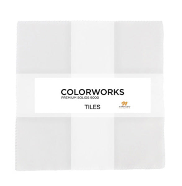 Colorworks Premium Solids Superwhite 10" Tiles - 42 Pieces by Northcott
