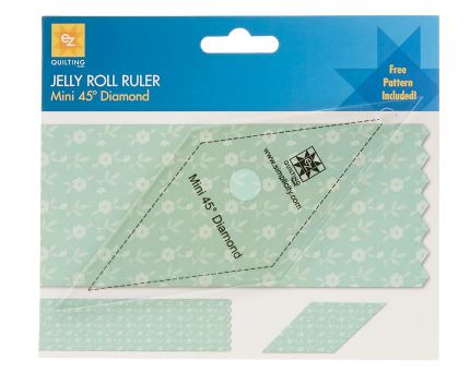 EZ Quilting Jelly Roll Ruler: Mini 45 degree Diamond