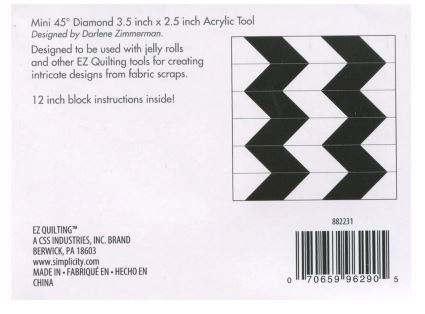 EZ Quilting Jelly Roll Ruler: Mini 45 degree Diamond