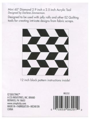 EZ Quilting Jelly Roll Ruler: Mini 60 degree Diamond