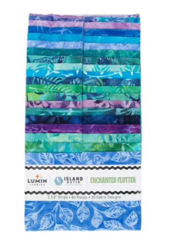 Enchanted Flutter Batiks 2.5" Strips by Lumin Fabrics for Island Batik