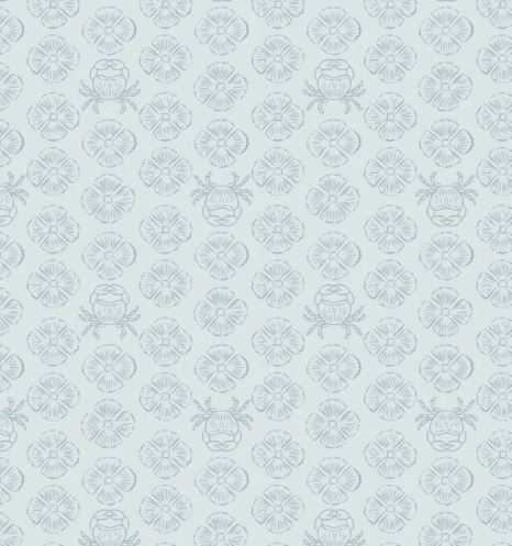 Sound of the Sea - Lewis & Irene - Concealed Crab - Sky Blue - 1/2 Yard