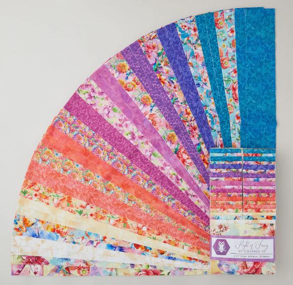 Flight of Fancy by Graphic 45 for White Owl Textiles 2 1/2" Strips 40 pcs