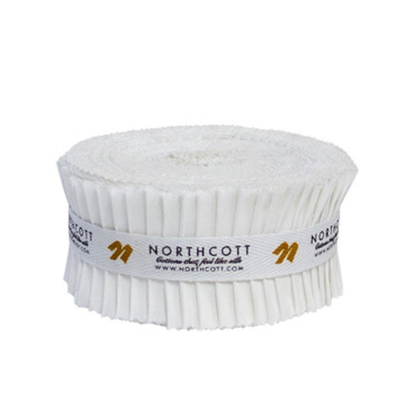 Colorworks Premium Solids Superwhite 2.5" Strip Roll - 40 Pieces by Northcott