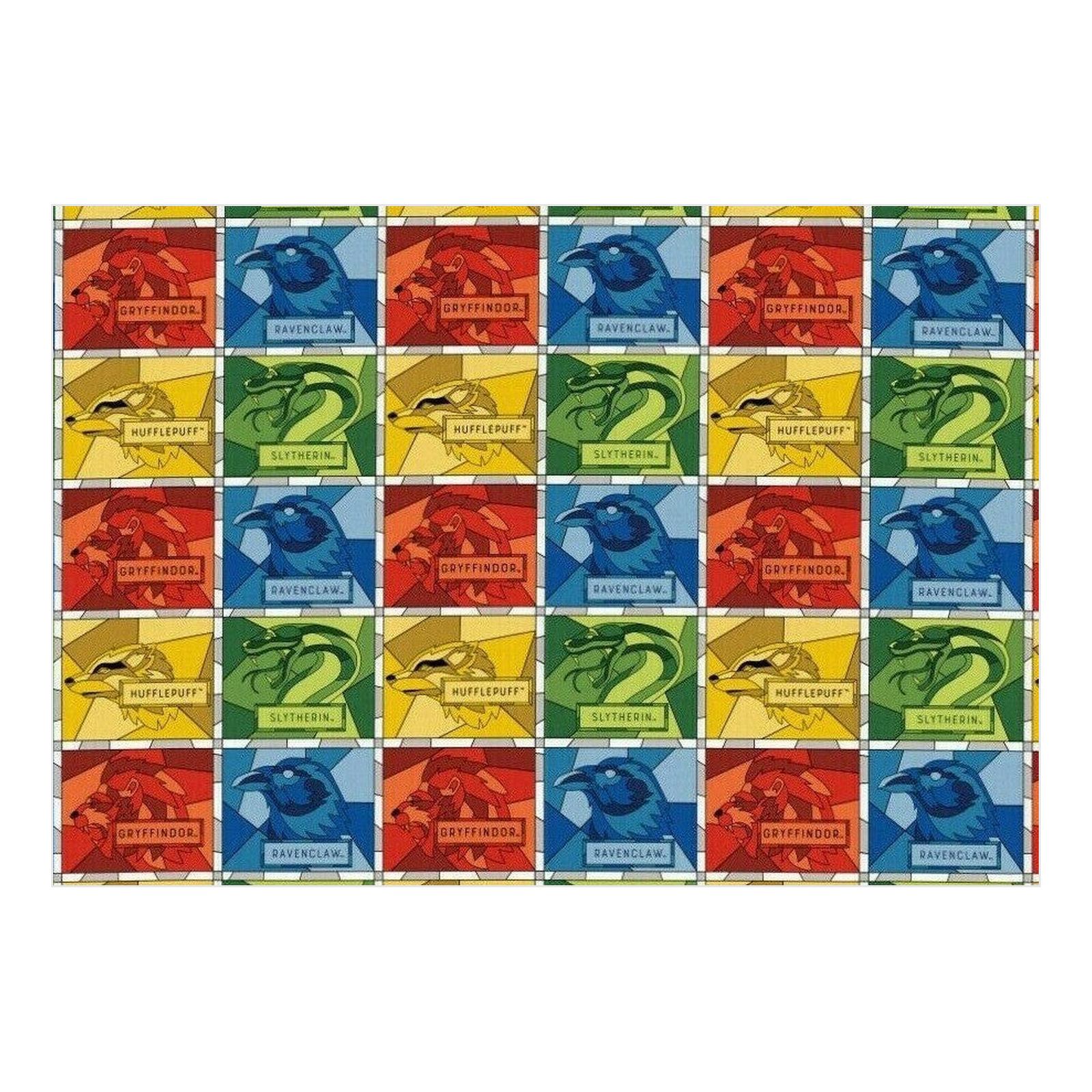 Harry Potter Stained Glass Blocks Multi Camelot Fabrics Cotton Fabric - 1/2 Yard