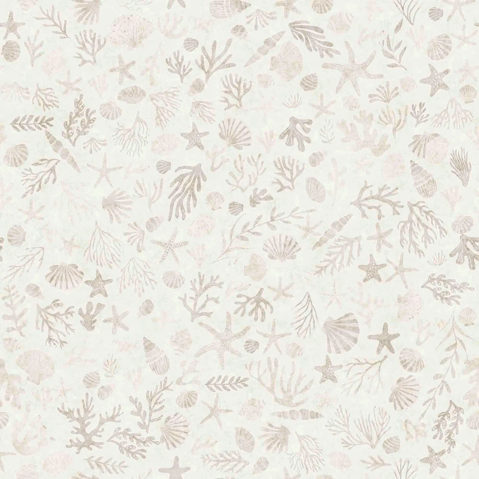 Deep Sea Dazzle Coral - Beige by Morris Creative Group for QT Fabrics - 1/2 yard