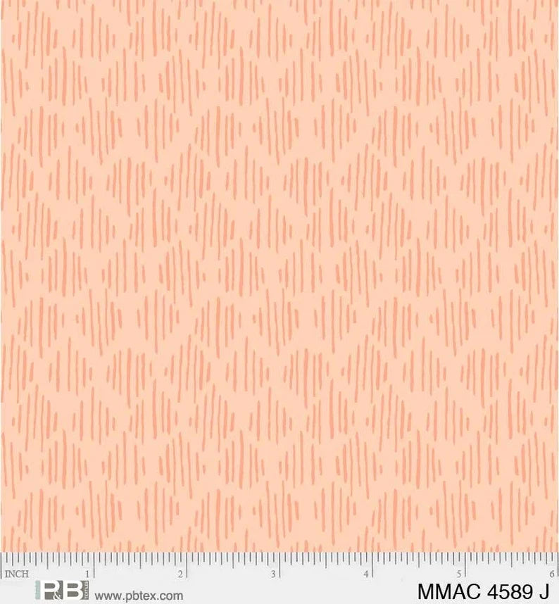 Meandering Macramé by P&B Textiles 4589J Orange or Peach Diamonds for P & B Textiles - 2 Yard Cut