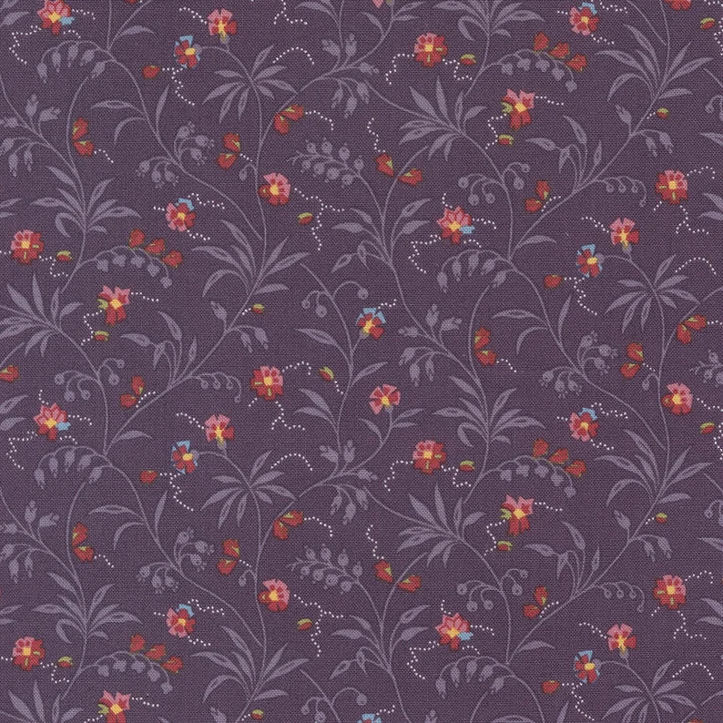 Florence's Fancy - Fanciful Florals - Amethyst - 1/2 Yard