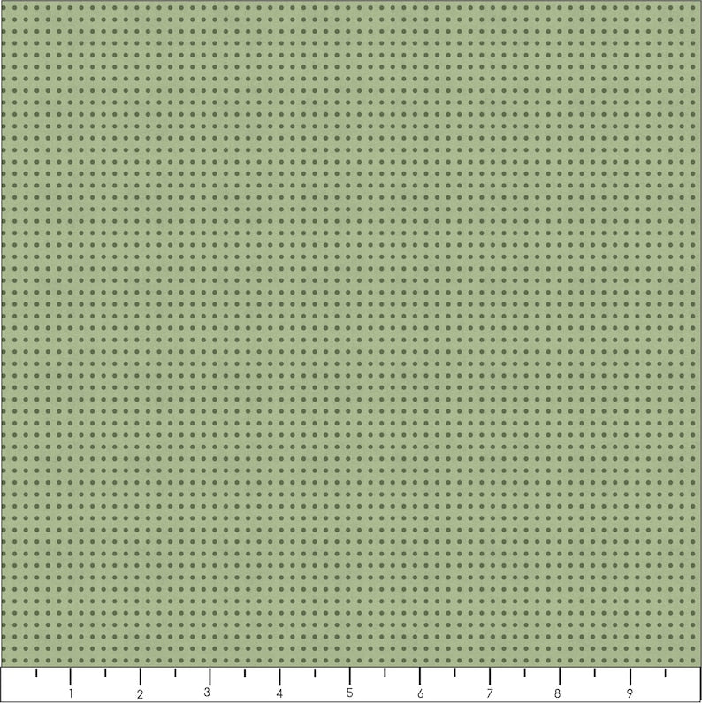 Dandelion Fabric & Co - George, Gertrude, Mallory & Maude - Dots - Green