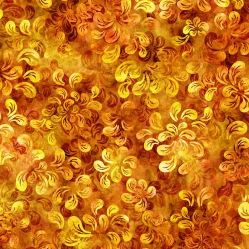 Resplendent Leaf Blender Orange quilting cotton fabric