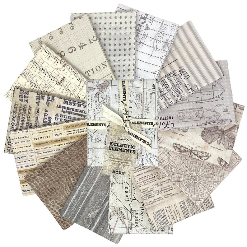 Low Volume 14-piece fat quarter bundle by Tim Holtz for FreeSpirit Fabrics