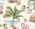 Vintage Summer Scenic Beach Ivory for Blank Quilting - 1/2 YARD