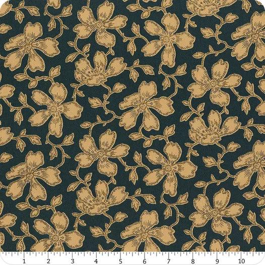 Carolina by Jo Morton - Blue Vermicular Floral Fat Quarter 18"X21"