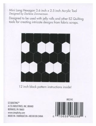 EZ Quilting Jelly Roll Ruler: Mini Long Hexagon