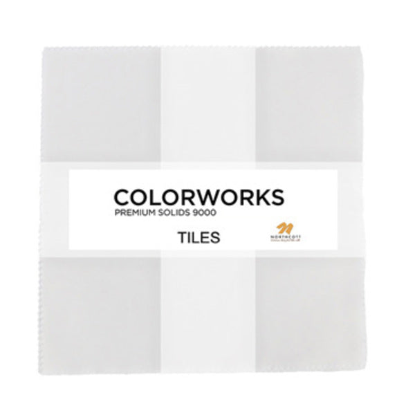 Colorworks Premium Solids Snow 10" Tiles - 42 Pieces by Northcott