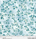 P&B Textiles Tadashi Met Tada Blue With Leaves 4560 B - 1/2 Yard