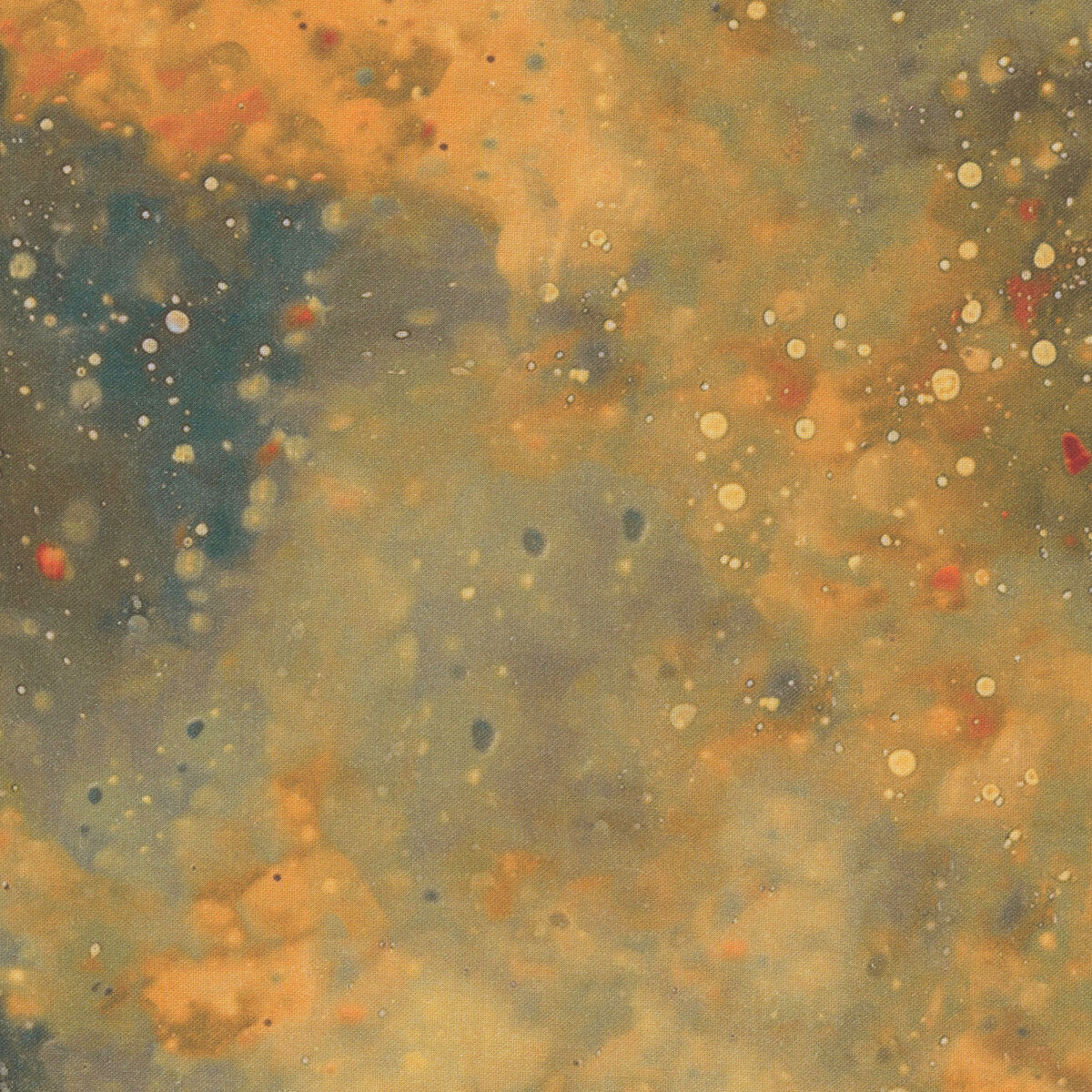 Gold Lumiere texture fabric with warm amber, soft blue, and subtle speckles.