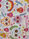 La Vida Loca Sugar Skulls Blush - 1/2 Yard