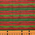 Red Green Stripe Glitter by Fabric Traditions -1/2 Yard