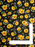 Sunflowers and Bees Black