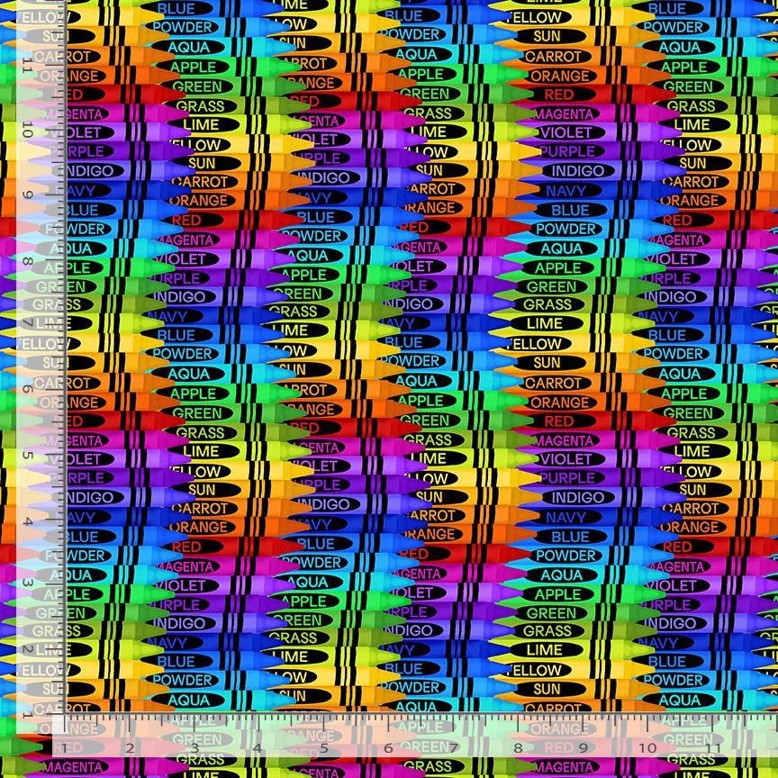 Wavy Stacked Crayon Stripe Rainbow