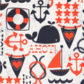 Ahoy Matey Navy -1/2 Yard